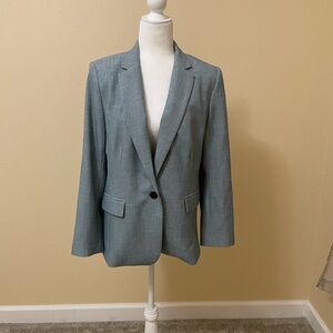 Ann Taylor Petite One-Button Blazer in Cross Weave